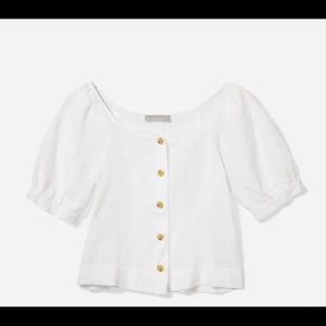 Everlane Linen Puff-Sleeve Top